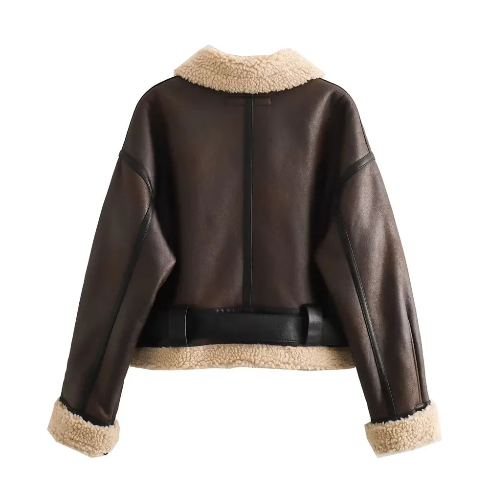Fenella - Casual Women's Wear Flip Collar Fur