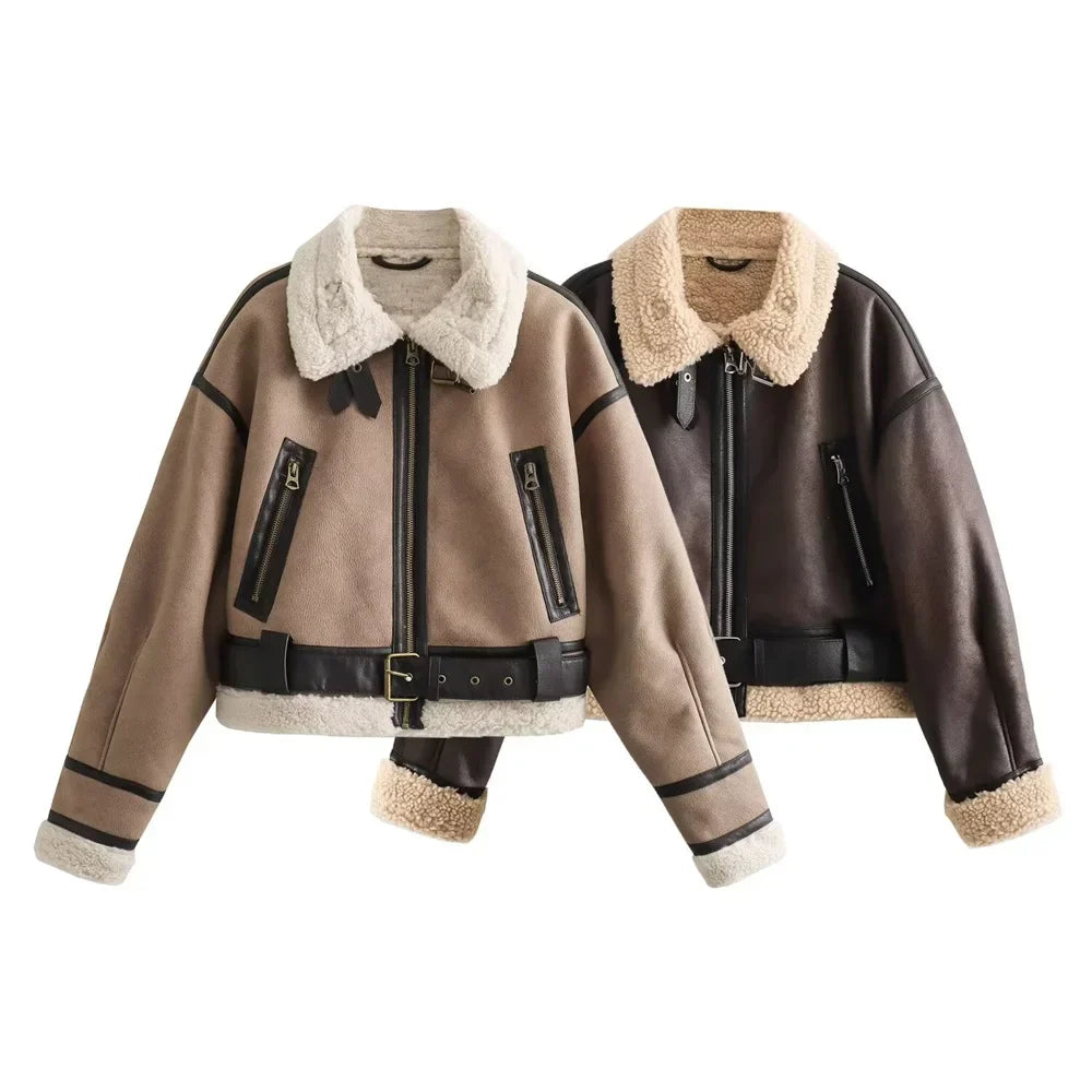 Fenella - Casual Women's Wear Flip Collar Fur