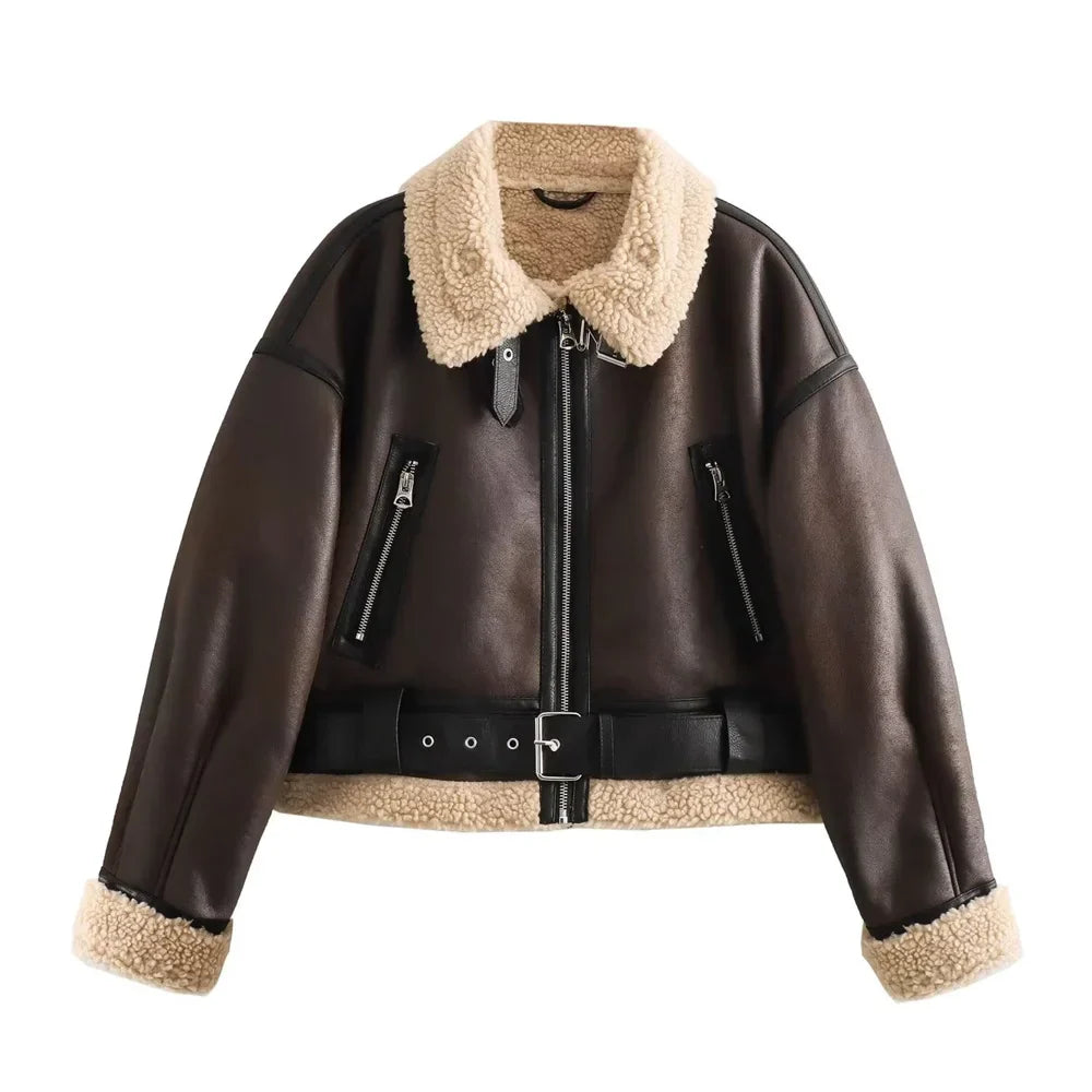 Fenella - Casual Women's Wear Flip Collar Fur