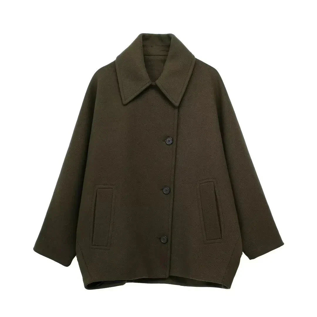 Flavia - Winter Women Loose Short Jacket Stand Collar