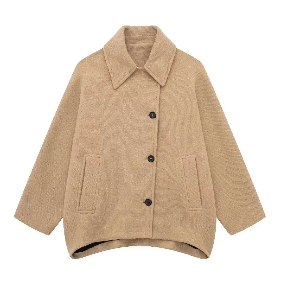 Flavia - Winter Women Loose Short Jacket Stand Collar
